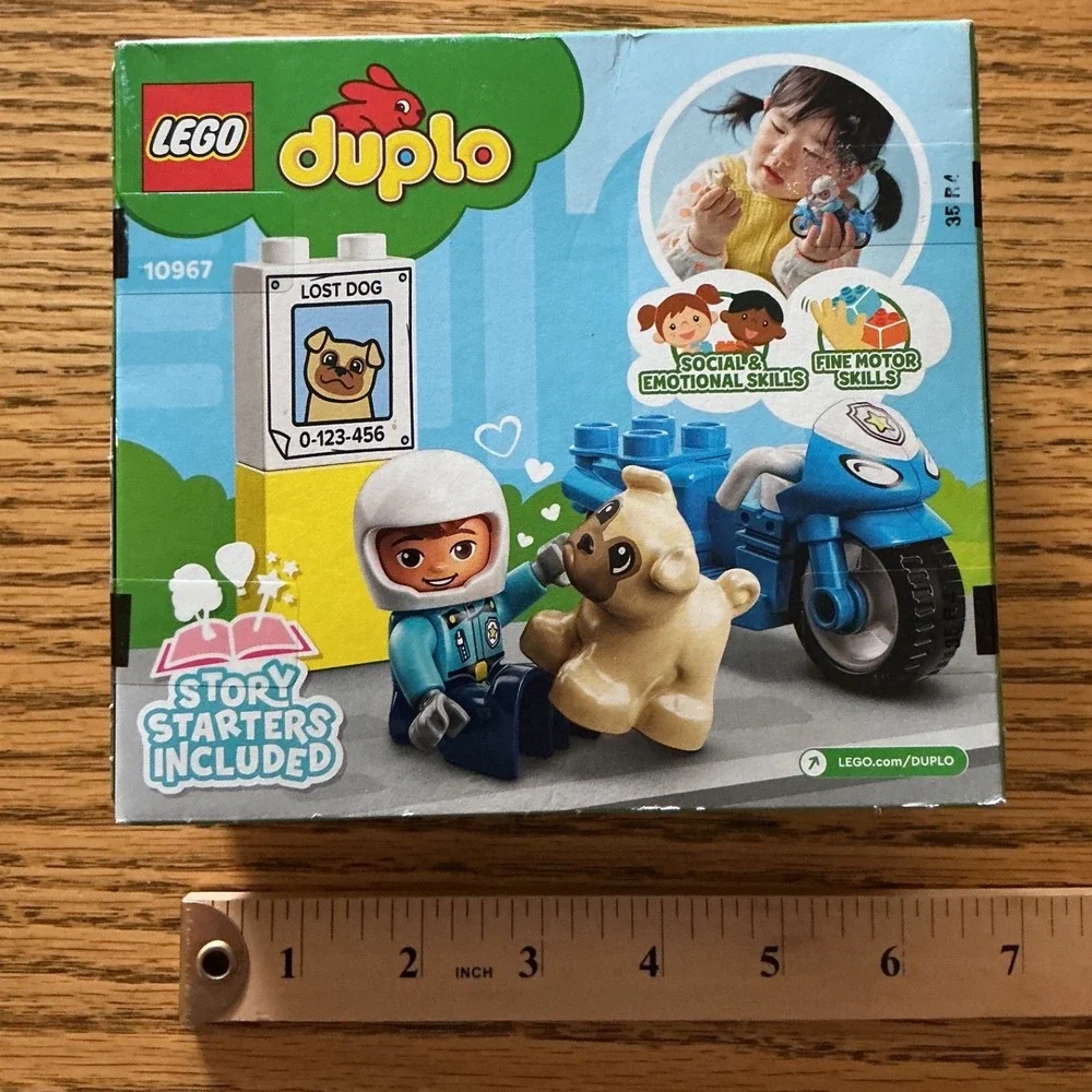 LEGO Duplo Police Motorcycle 10967 Preschool Building Toy 5 Pieces New